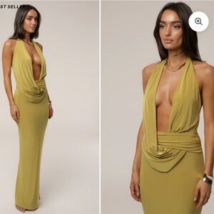 JLUXLABEL Moss Dawn Draped Maxi Dress - Small - NWT